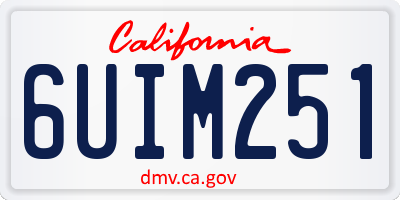 CA license plate 6UIM251