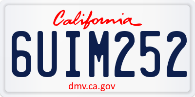 CA license plate 6UIM252