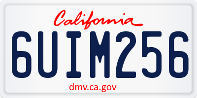 CA license plate 6UIM256