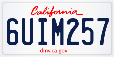 CA license plate 6UIM257