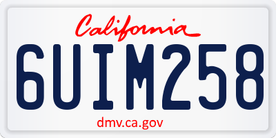 CA license plate 6UIM258
