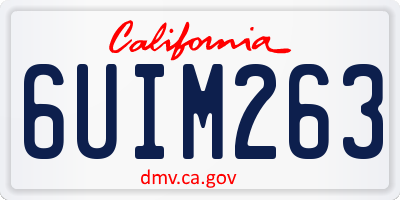 CA license plate 6UIM263