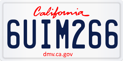 CA license plate 6UIM266
