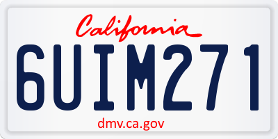 CA license plate 6UIM271