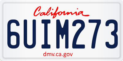 CA license plate 6UIM273