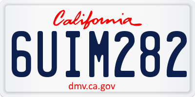 CA license plate 6UIM282