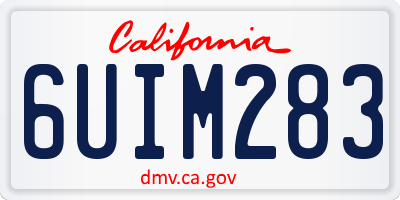 CA license plate 6UIM283