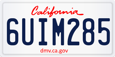 CA license plate 6UIM285