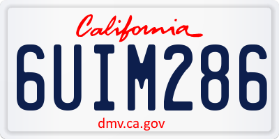 CA license plate 6UIM286