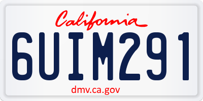 CA license plate 6UIM291