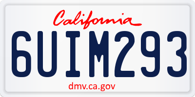 CA license plate 6UIM293