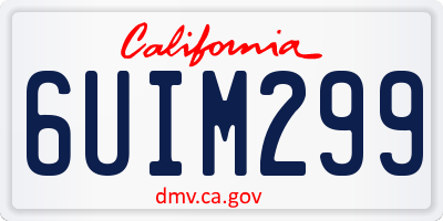 CA license plate 6UIM299