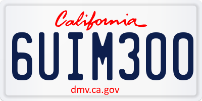 CA license plate 6UIM300