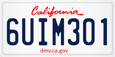 CA license plate 6UIM301