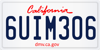 CA license plate 6UIM306