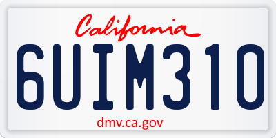 CA license plate 6UIM310