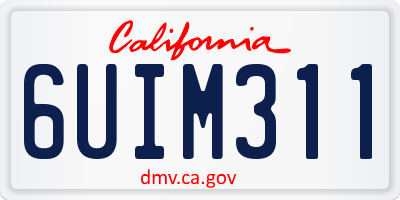 CA license plate 6UIM311