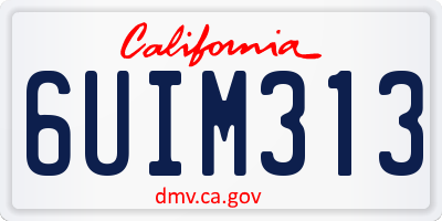 CA license plate 6UIM313