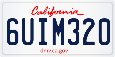 CA license plate 6UIM320