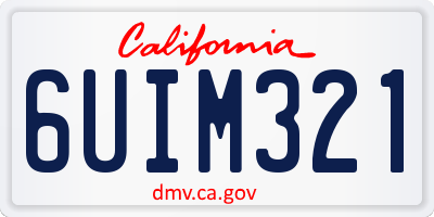 CA license plate 6UIM321