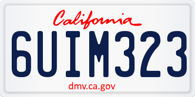 CA license plate 6UIM323