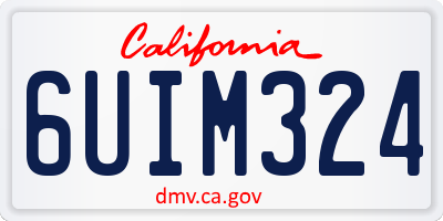CA license plate 6UIM324