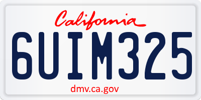 CA license plate 6UIM325