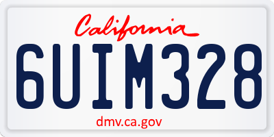 CA license plate 6UIM328