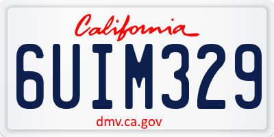 CA license plate 6UIM329