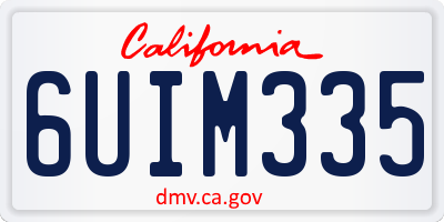 CA license plate 6UIM335