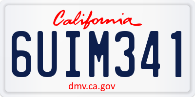 CA license plate 6UIM341