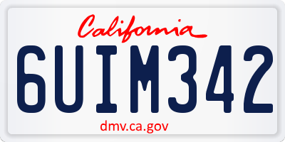 CA license plate 6UIM342