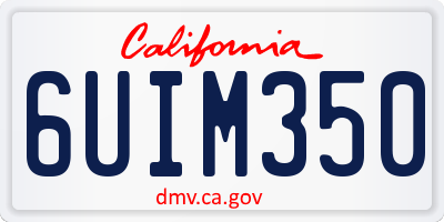 CA license plate 6UIM350