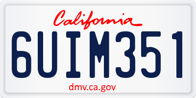 CA license plate 6UIM351