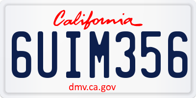CA license plate 6UIM356