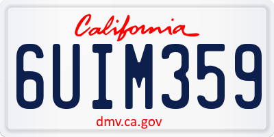 CA license plate 6UIM359