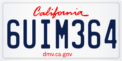 CA license plate 6UIM364