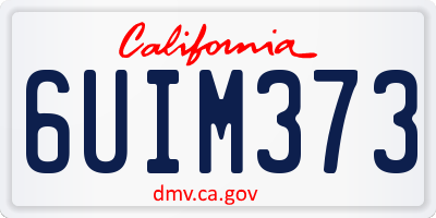 CA license plate 6UIM373