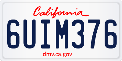 CA license plate 6UIM376