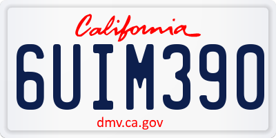 CA license plate 6UIM390