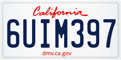 CA license plate 6UIM397