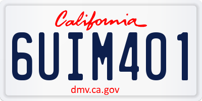 CA license plate 6UIM401