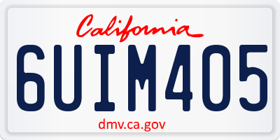 CA license plate 6UIM405