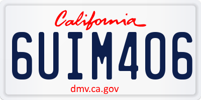 CA license plate 6UIM406