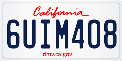 CA license plate 6UIM408