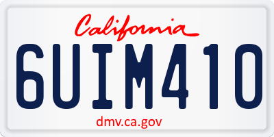 CA license plate 6UIM410