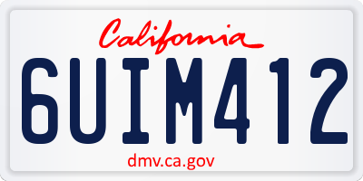 CA license plate 6UIM412