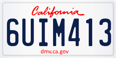 CA license plate 6UIM413