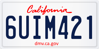 CA license plate 6UIM421