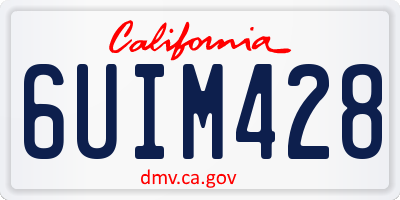 CA license plate 6UIM428